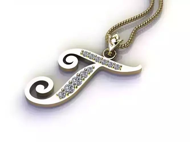 Alphabet V1 Font Style Pendant T