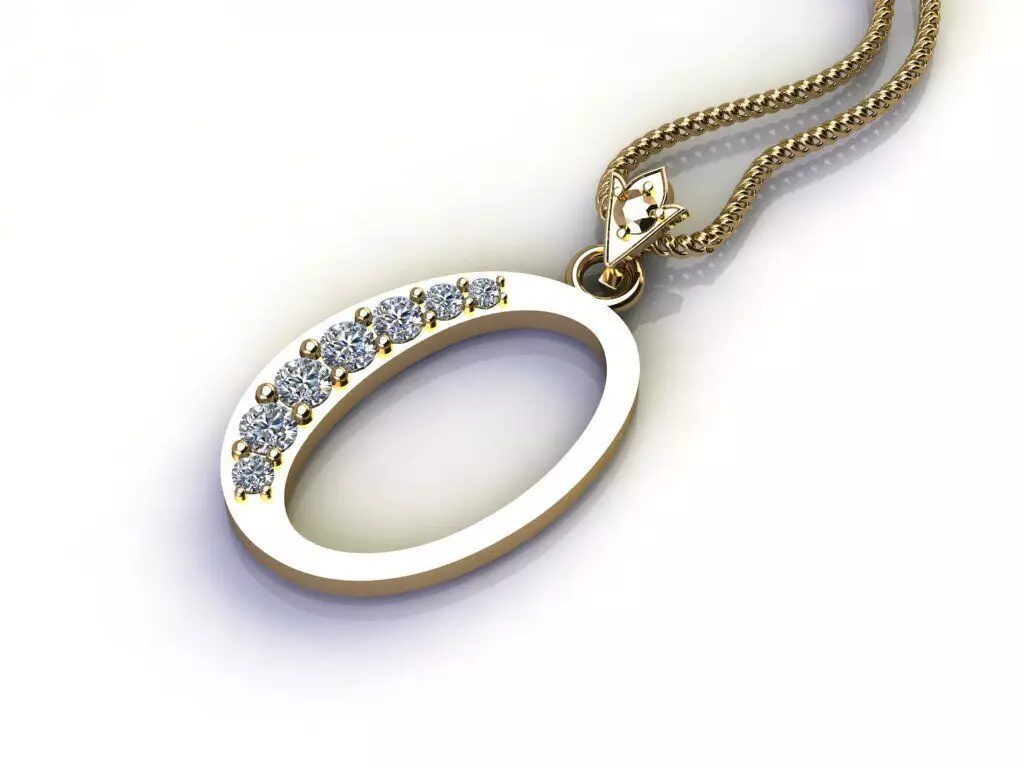 Alphabet V1 Font Style Pendant O 3D print model