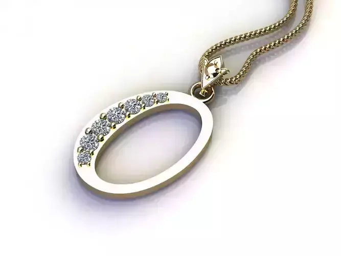 Alphabet V1 Font Style Pendant O