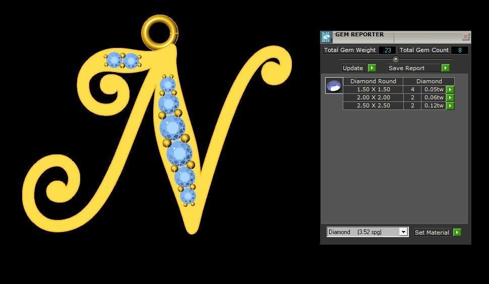 Alphabet V1 Font Style Pendant N 3D print model_1