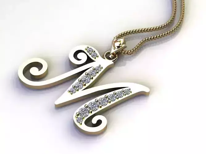 Alphabet V1 Font Style Pendant M