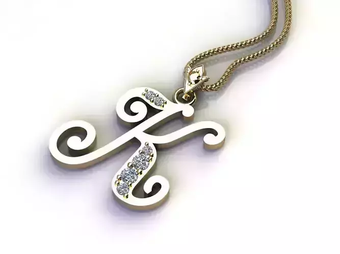 Alphabet V1 Font Style Pendant K