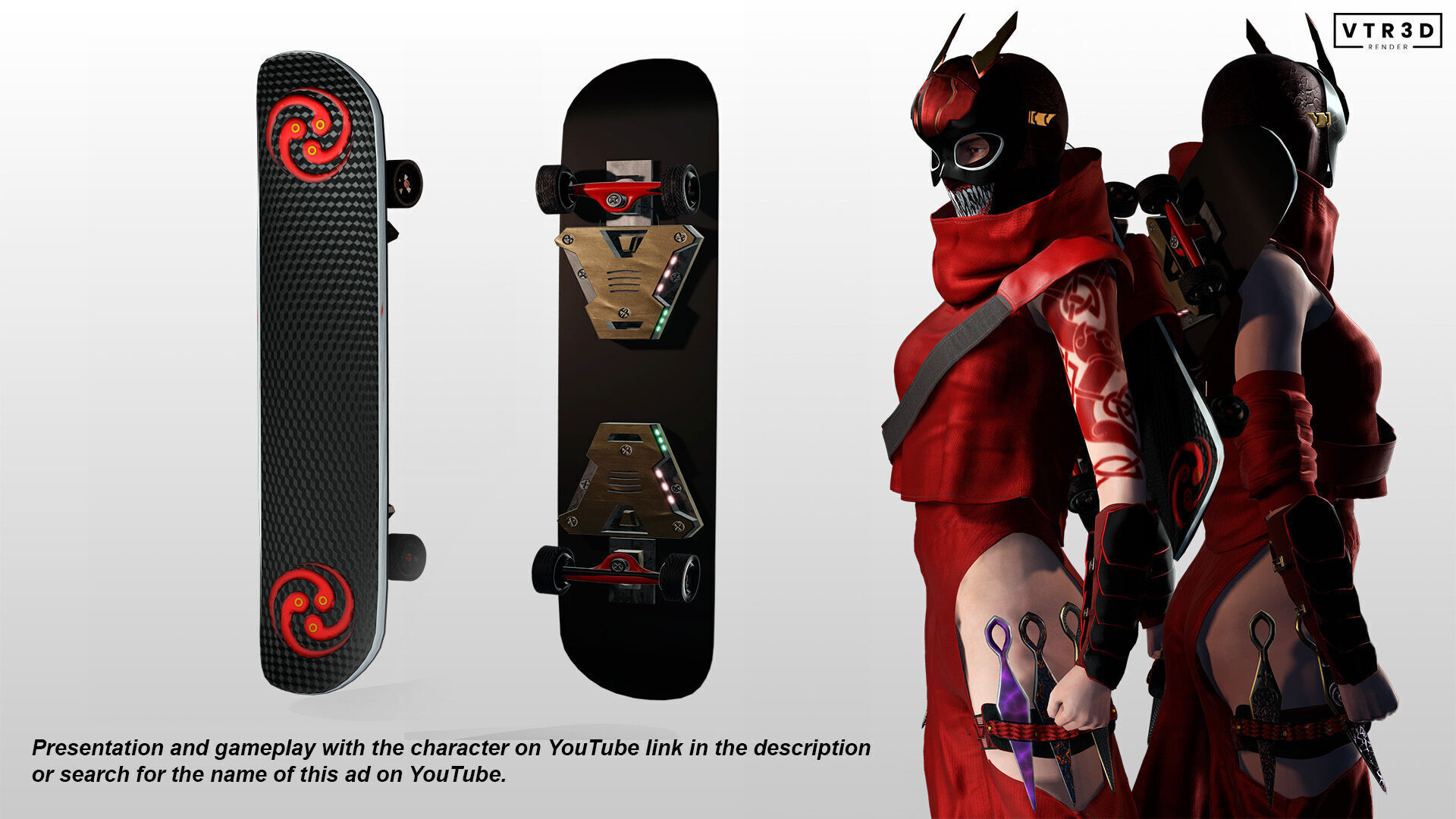 Kuro Oni Stylized Sci Fi Ninja Assassin Game Ready Character Low-poly 3D model_5