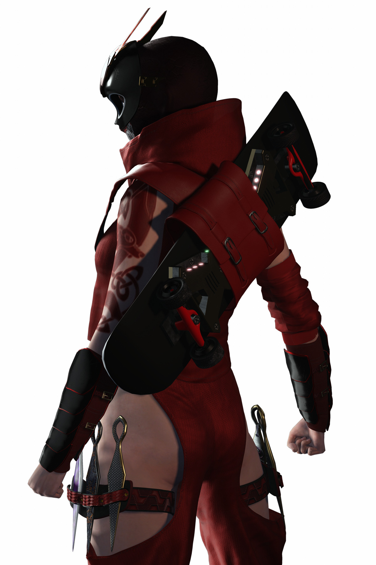 Kuro Oni Stylized Sci Fi Ninja Assassin Game Ready Character Low-poly 3D model_16