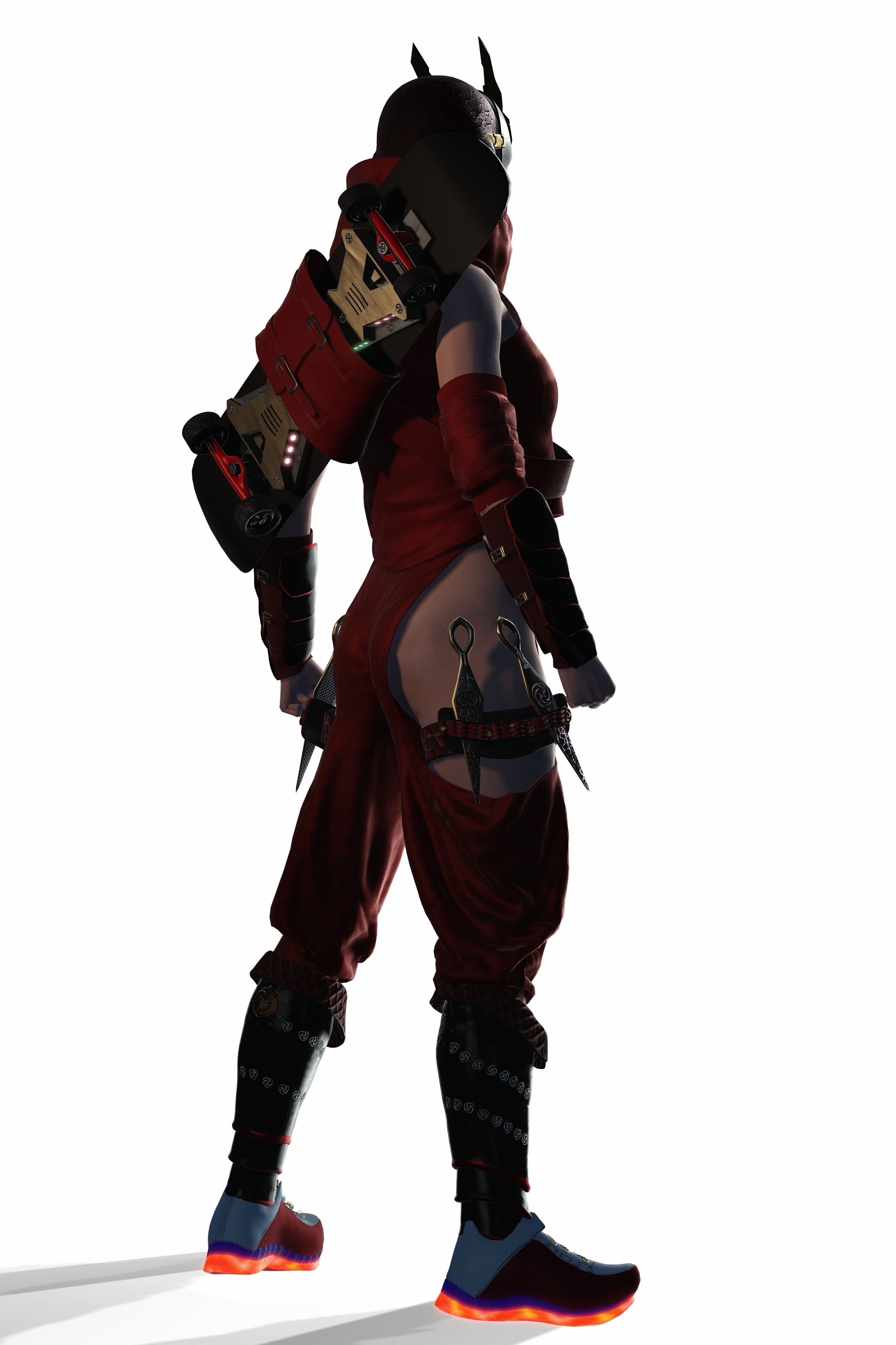 Kuro Oni Stylized Sci Fi Ninja Assassin Game Ready Character Low-poly 3D model_11