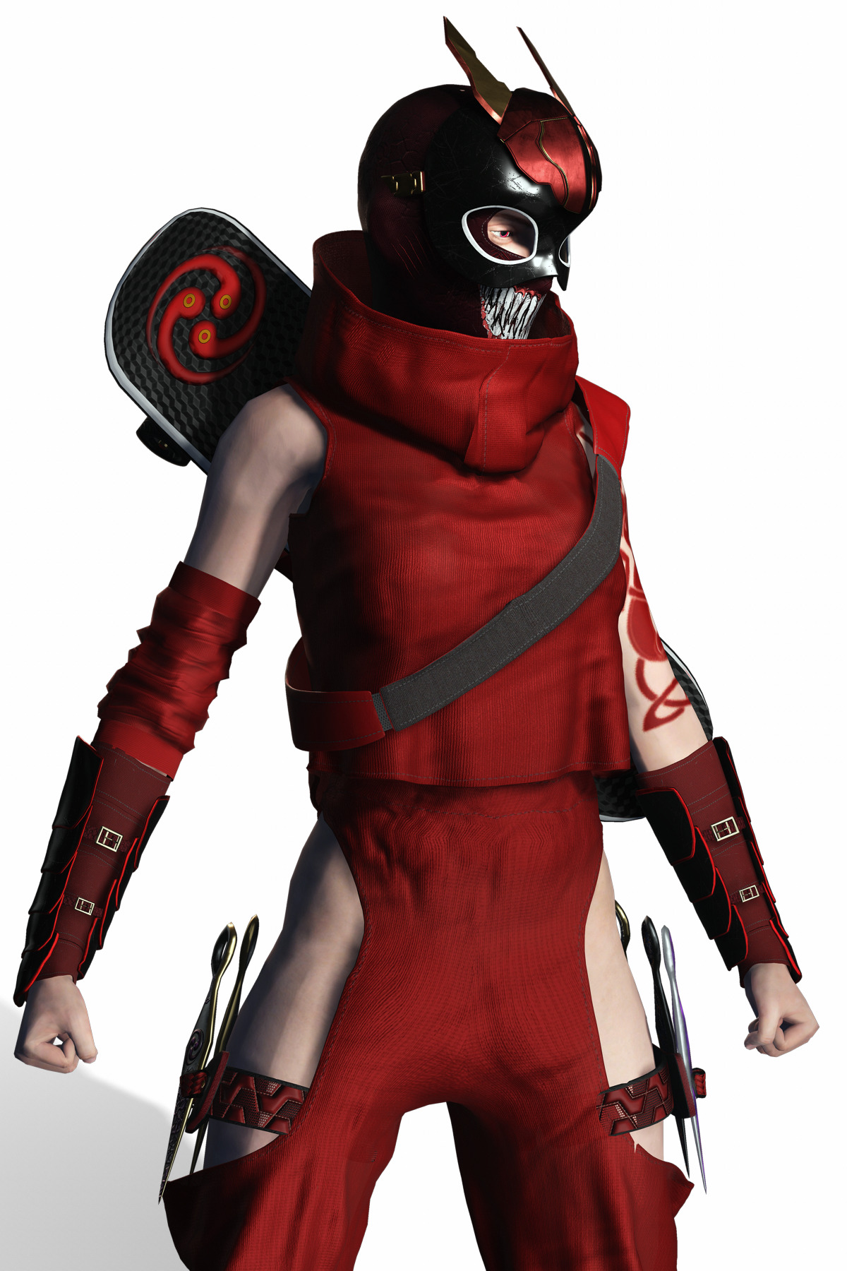 Kuro Oni Stylized Sci Fi Ninja Assassin Game Ready Character Low-poly 3D model_18