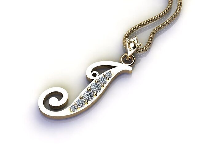 Alphabet V1 Font Style Pendant I 3D print model
