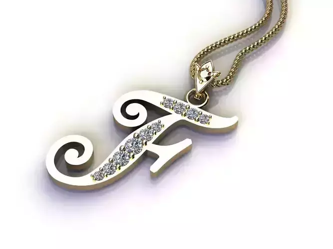 Alphabet V1 Font Style Pendant F