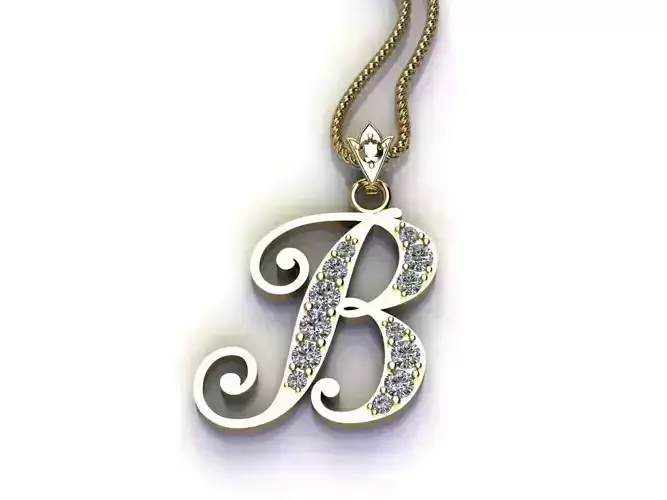 Alphabet V1 Font Style Pendant B