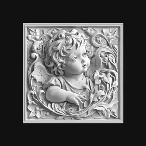Cherub Angel Relief Panel