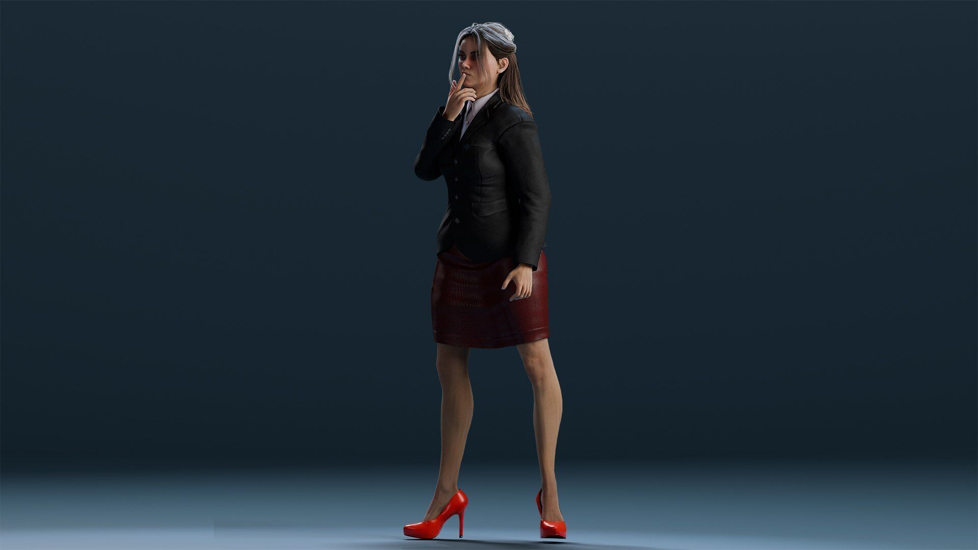 Business women 2 Low-poly 3D model_5