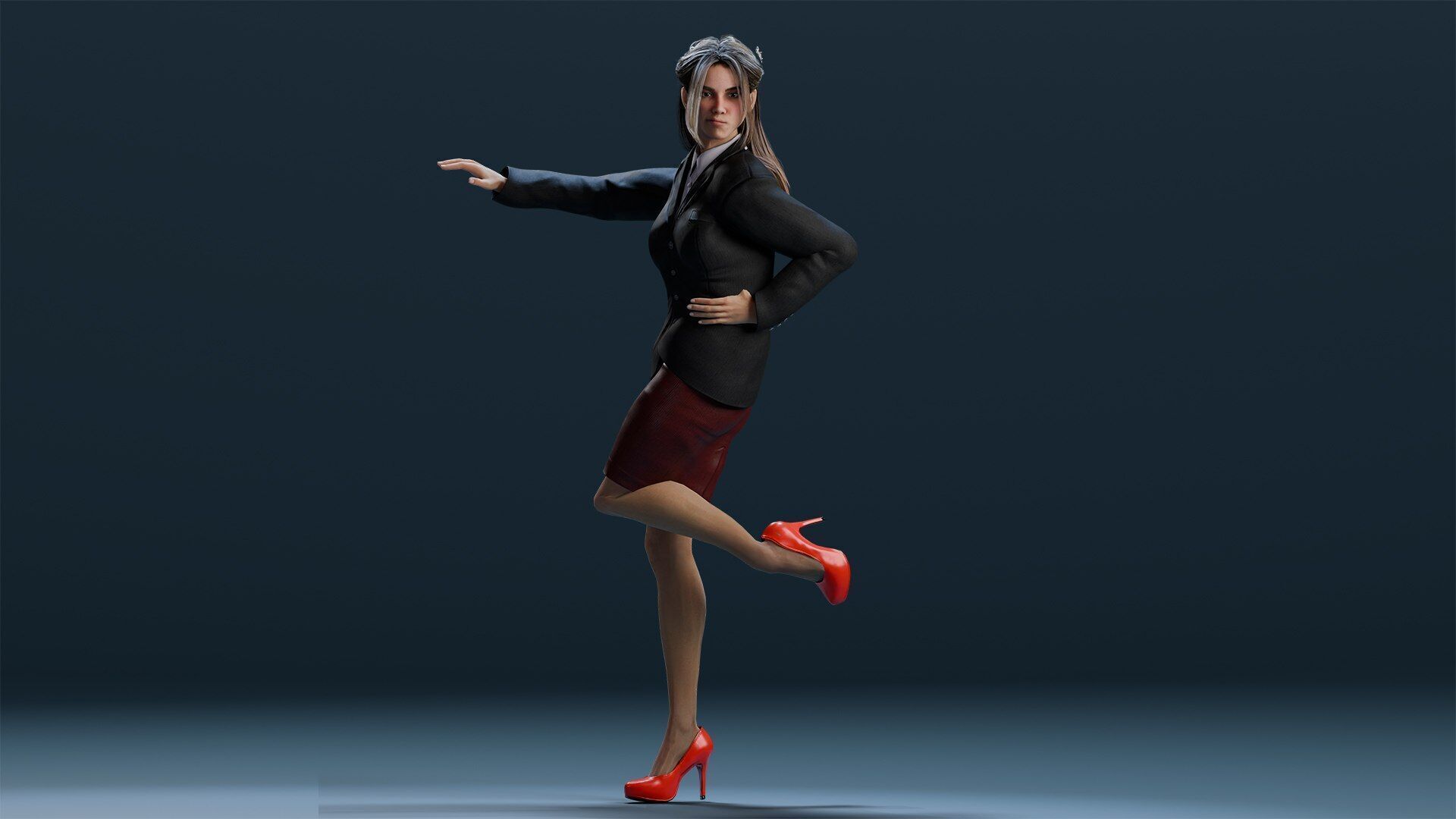 Business women 2 Low-poly 3D model_8