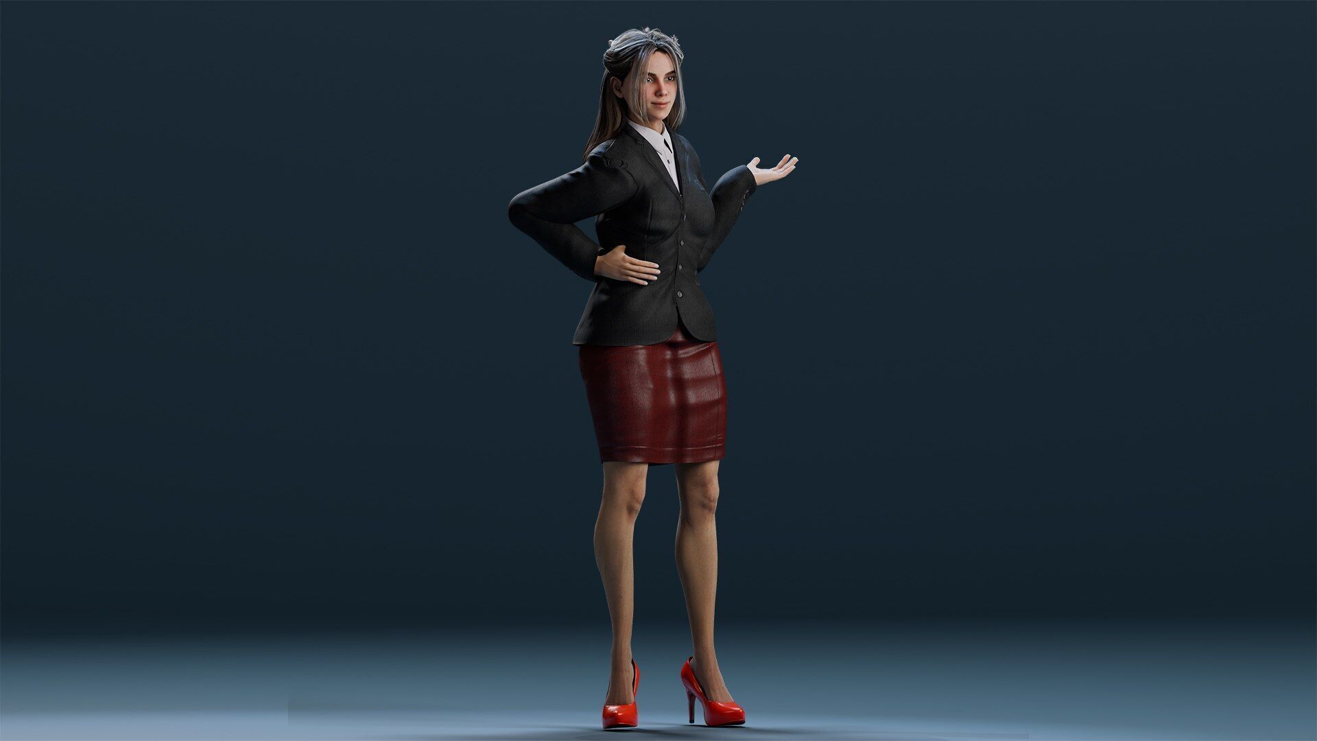 Business women 2 Low-poly 3D model_10