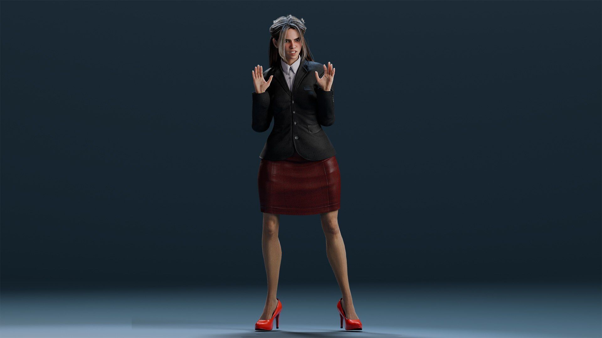 Business women 2 Low-poly 3D model_16