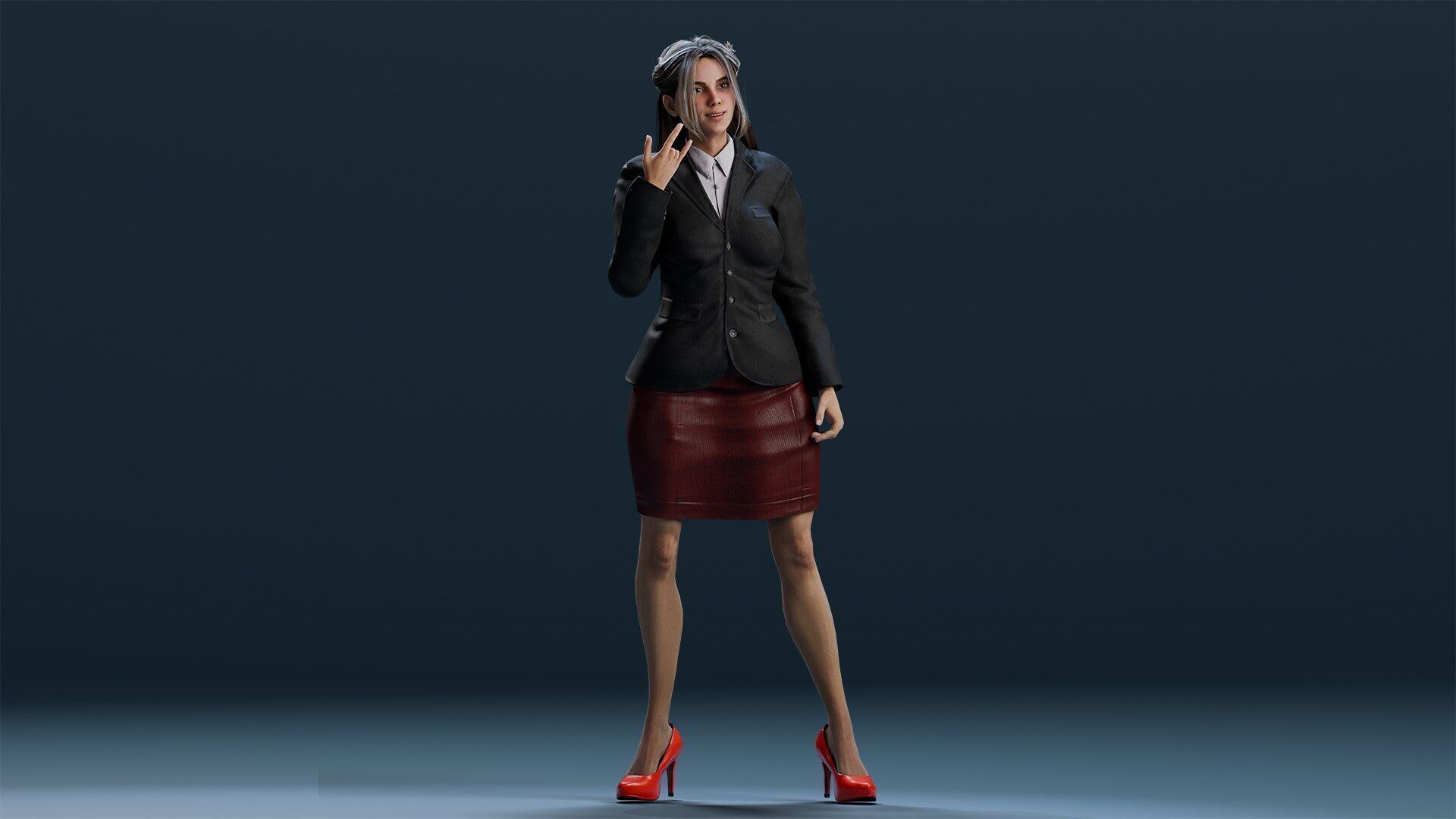 Business women 2 Low-poly 3D model_6