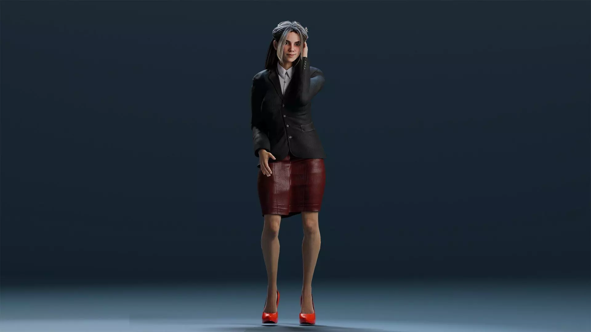 Business women 2 Low-poly 3D model_0