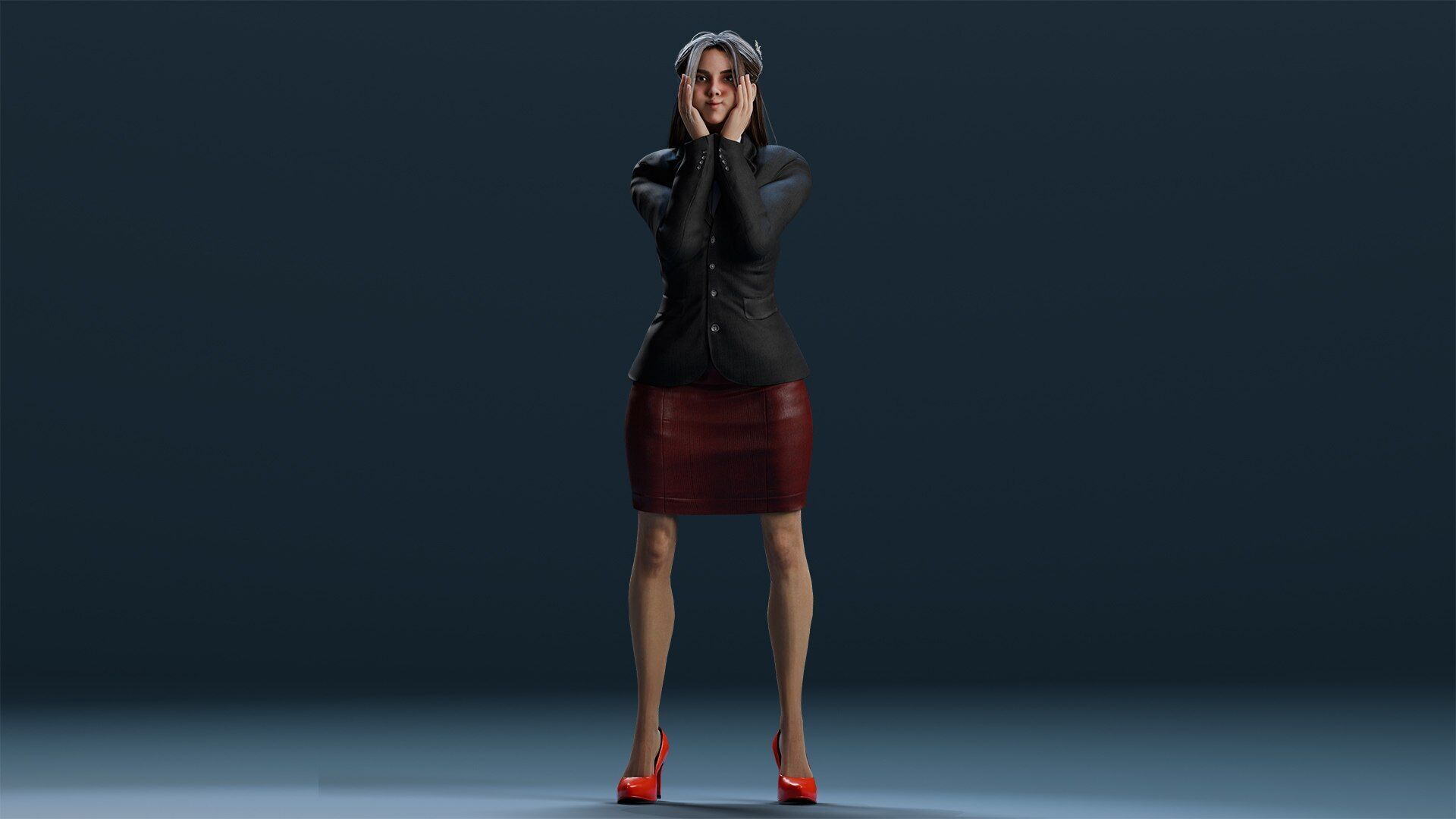 Business women 2 Low-poly 3D model_3