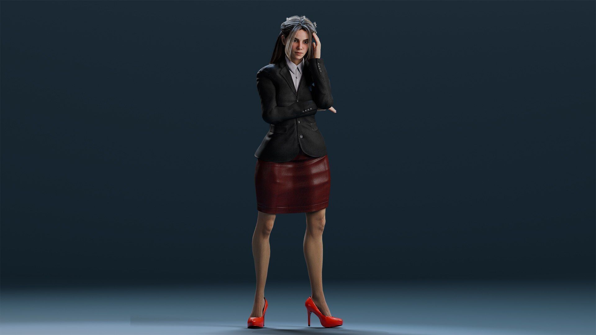 Business women 2 Low-poly 3D model_17