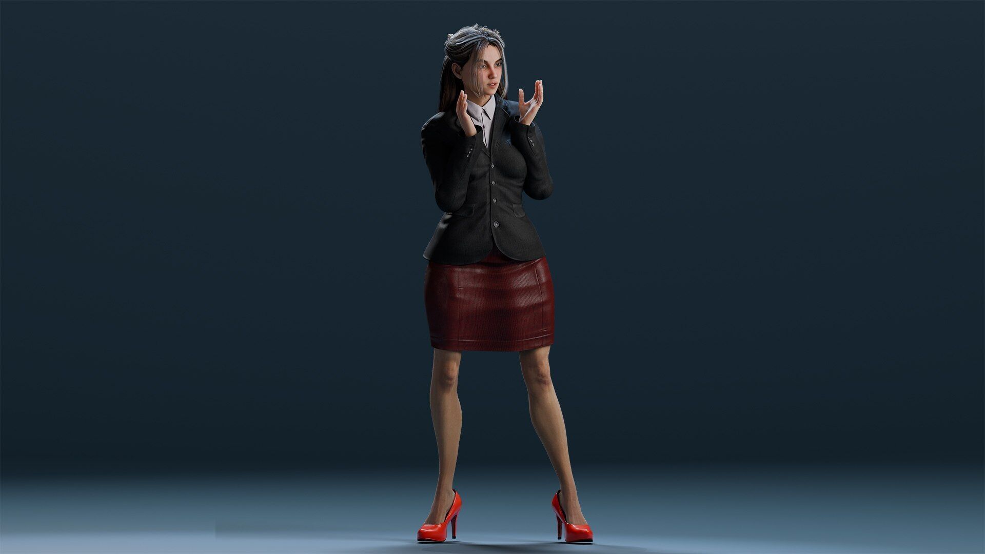 Business women 2 Low-poly 3D model_15