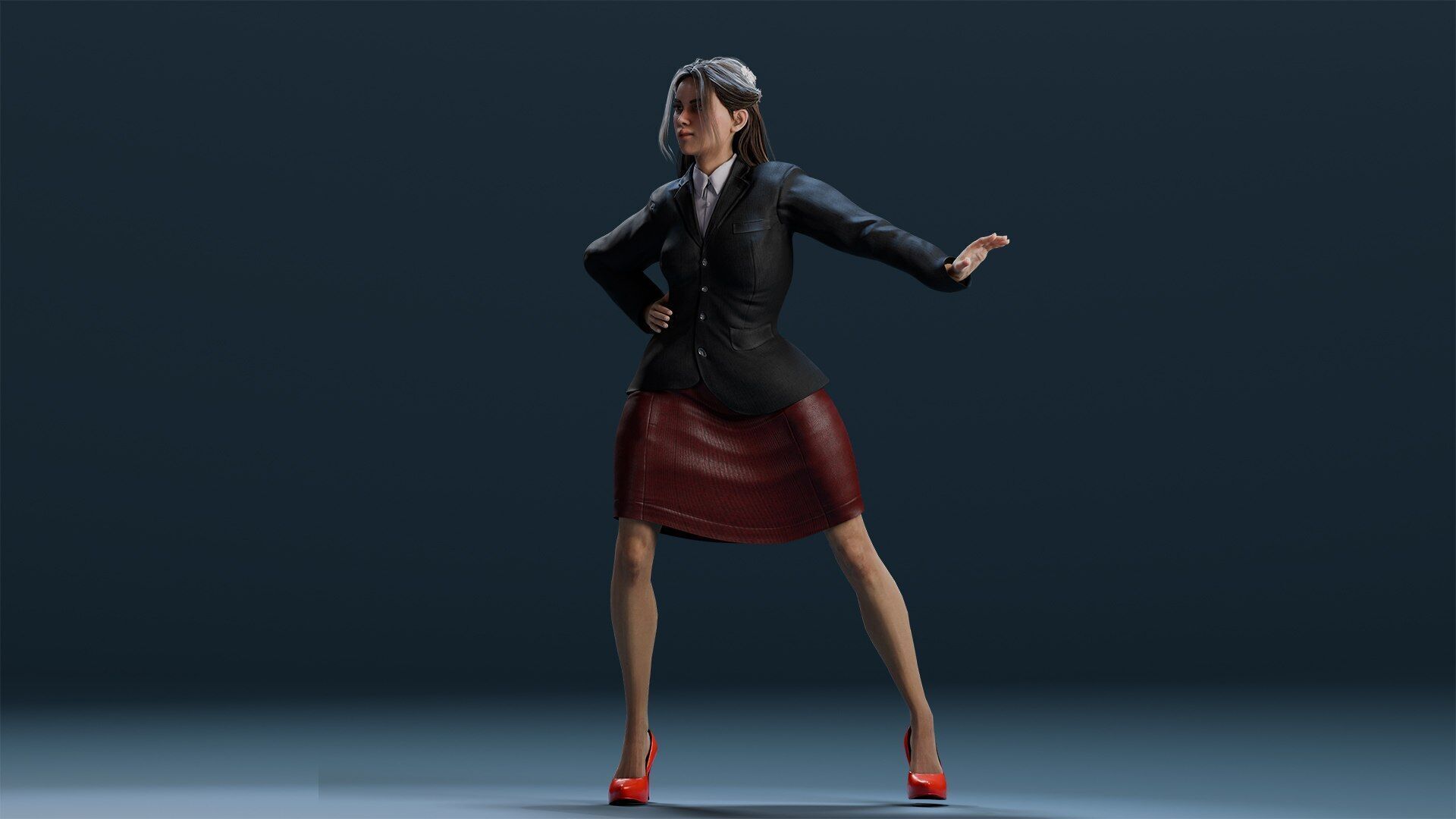 Business women 2 Low-poly 3D model_13