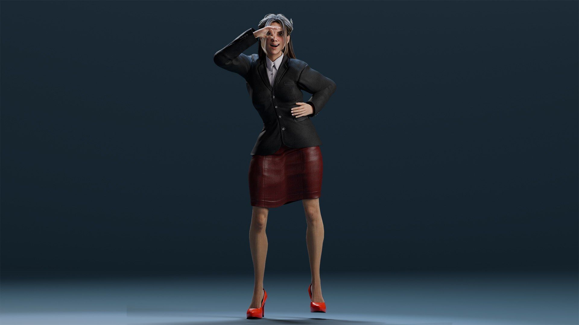 Business women 2 Low-poly 3D model_4