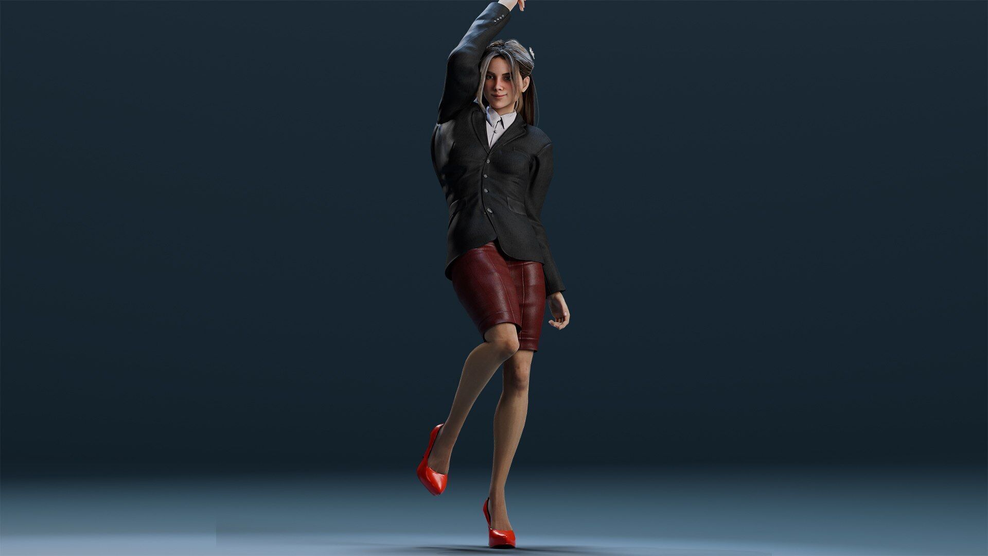 Business women 2 Low-poly 3D model_7