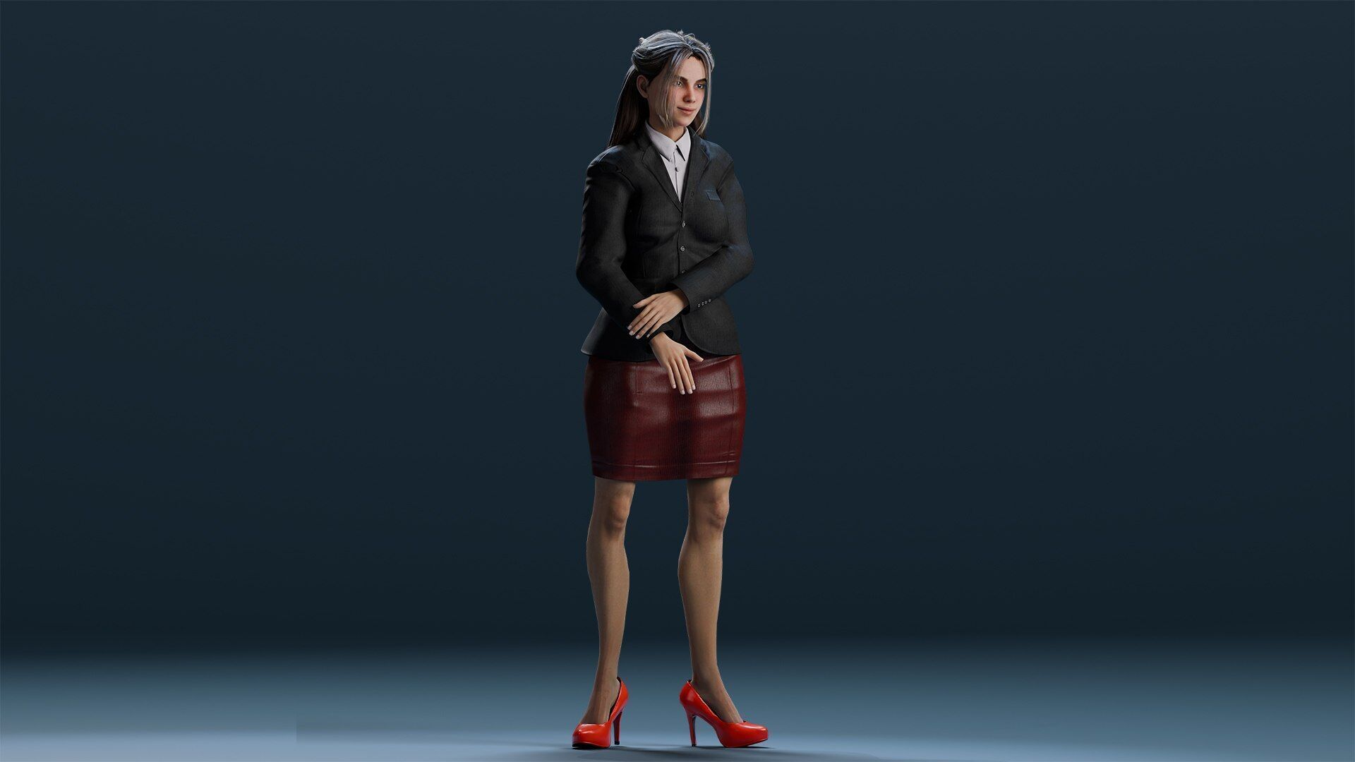 Business women 2 Low-poly 3D model_18