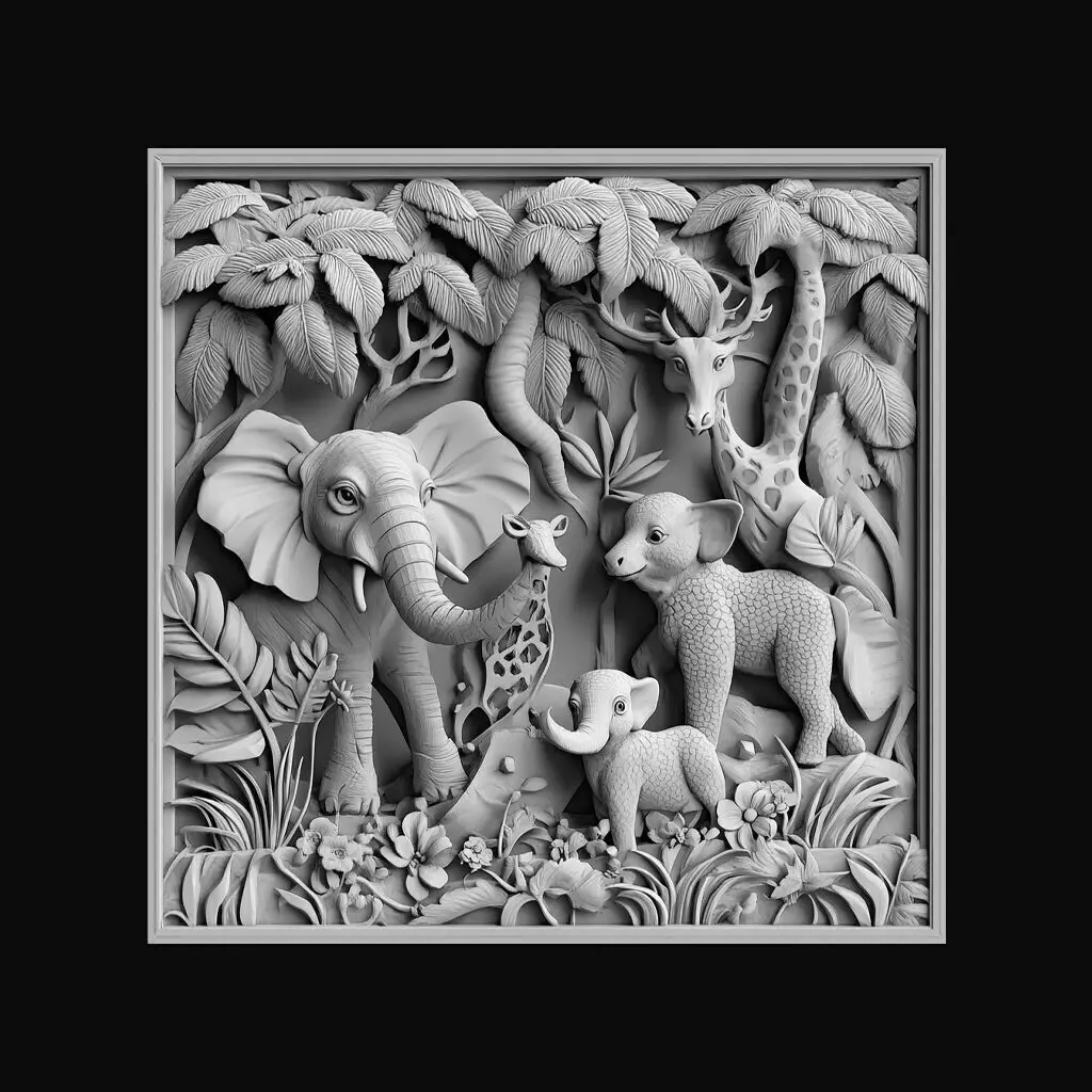 Jungle Relief 3D print model_0