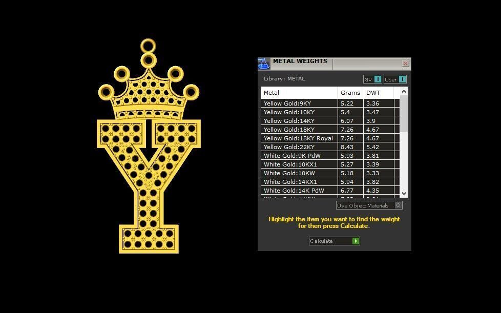 Alphabet V2 Diamond Font Style Pendant Y 3D print model_5