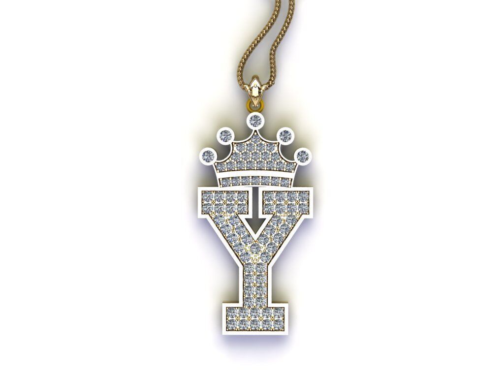 Alphabet V2 Diamond Font Style Pendant Y 3D print model_2