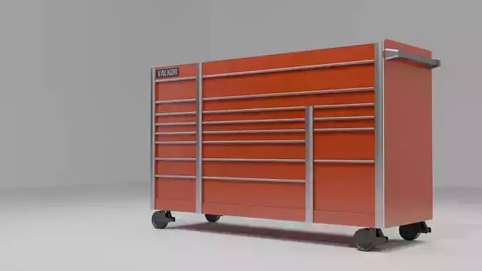 low poly 73 in Red Roll Cab Toolbox Tool Storage Cabinet
