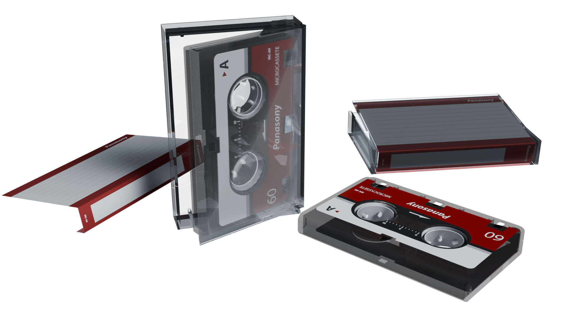 Microcassette MK7 Low-poly 3D model_10