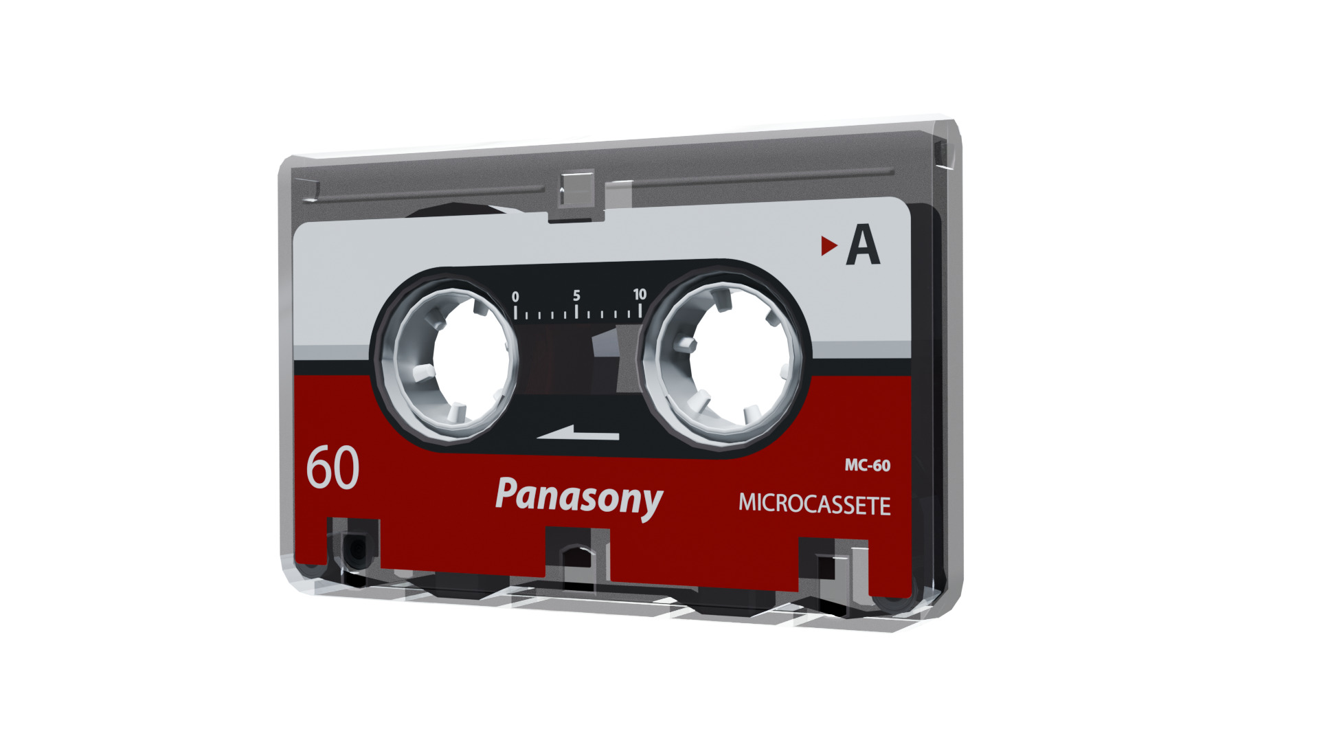 Microcassette MK7 Low-poly 3D model_1