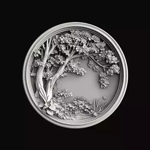 Blossoming Tree Relief