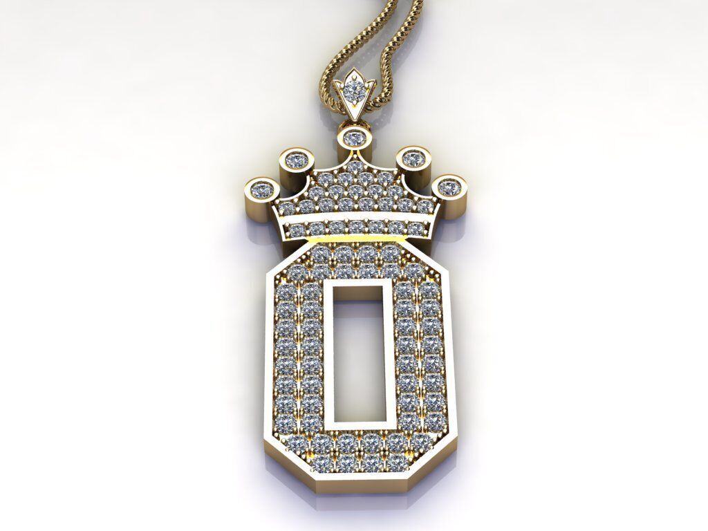 Alphabet V2 Diamond Font Style Pendant O 3D print model_4