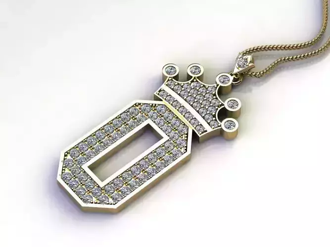 Alphabet V2 Diamond Font Style Pendant O