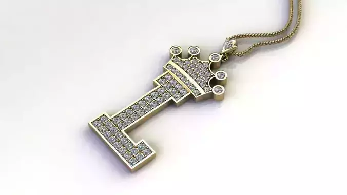 Alphabet V2 Diamond Font Style Pendant L