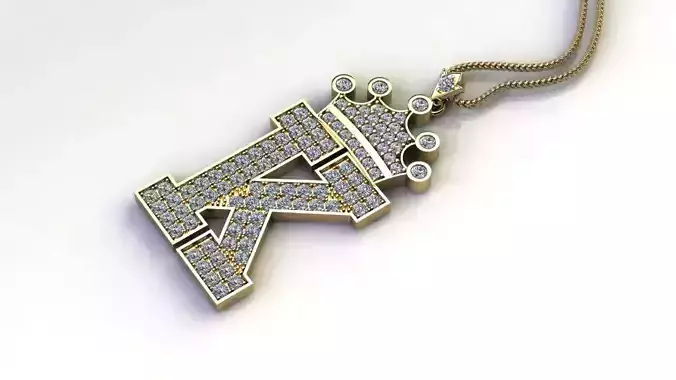 Alphabet V2 Diamond Font Style Pendant K