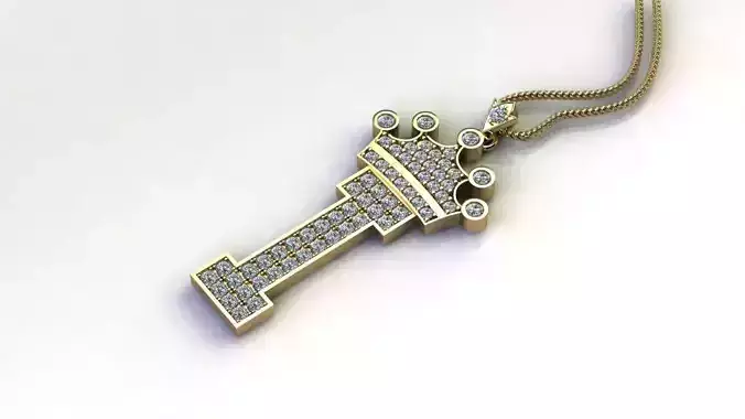 Alphabet V2 Diamond Font Style Pendant I