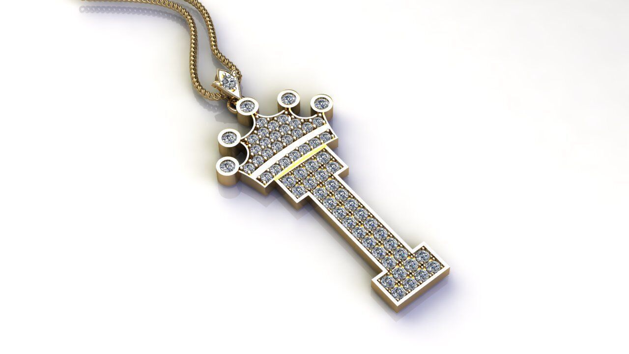 Alphabet V2 Diamond Font Style Pendant I 3D print model_3