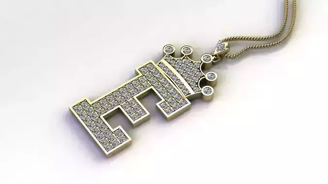 Alphabet V2 Diamond Font Style Pendant E