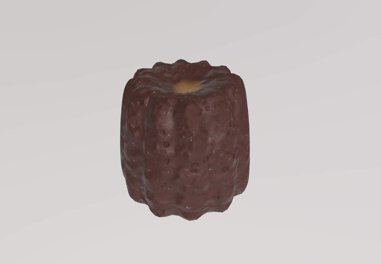 Stylized Low-Poly Cannele Low-poly 3D model_2
