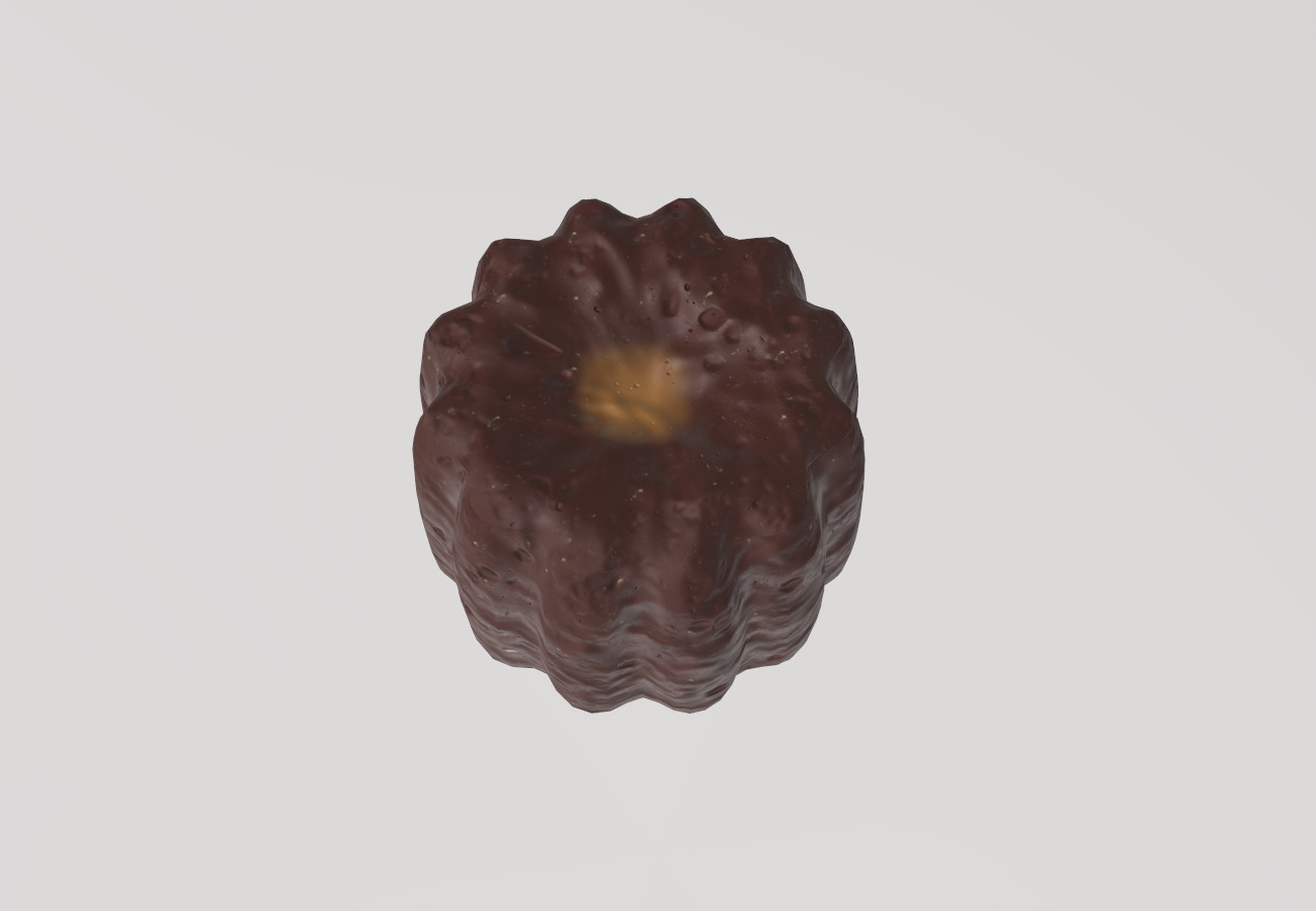 Stylized Low-Poly Cannele Low-poly 3D model_4
