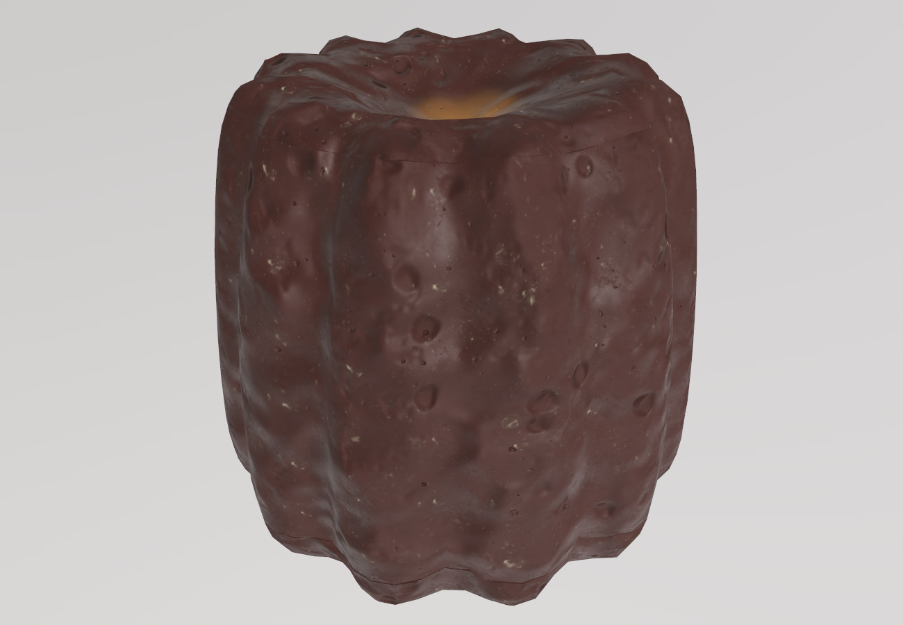 Stylized Low-Poly Cannele Low-poly 3D model_5