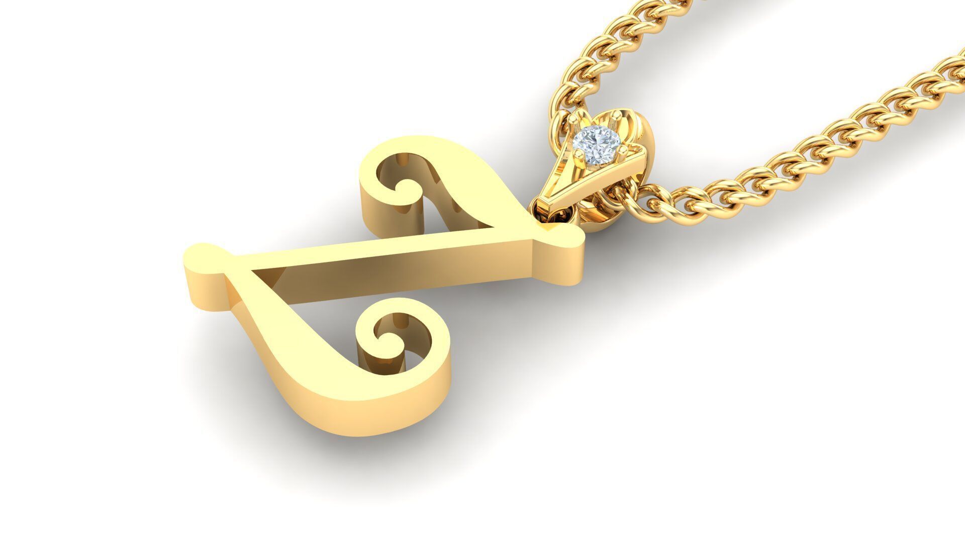 Alphabet V3 Light Gold Font Pendant Z 3D print model_4