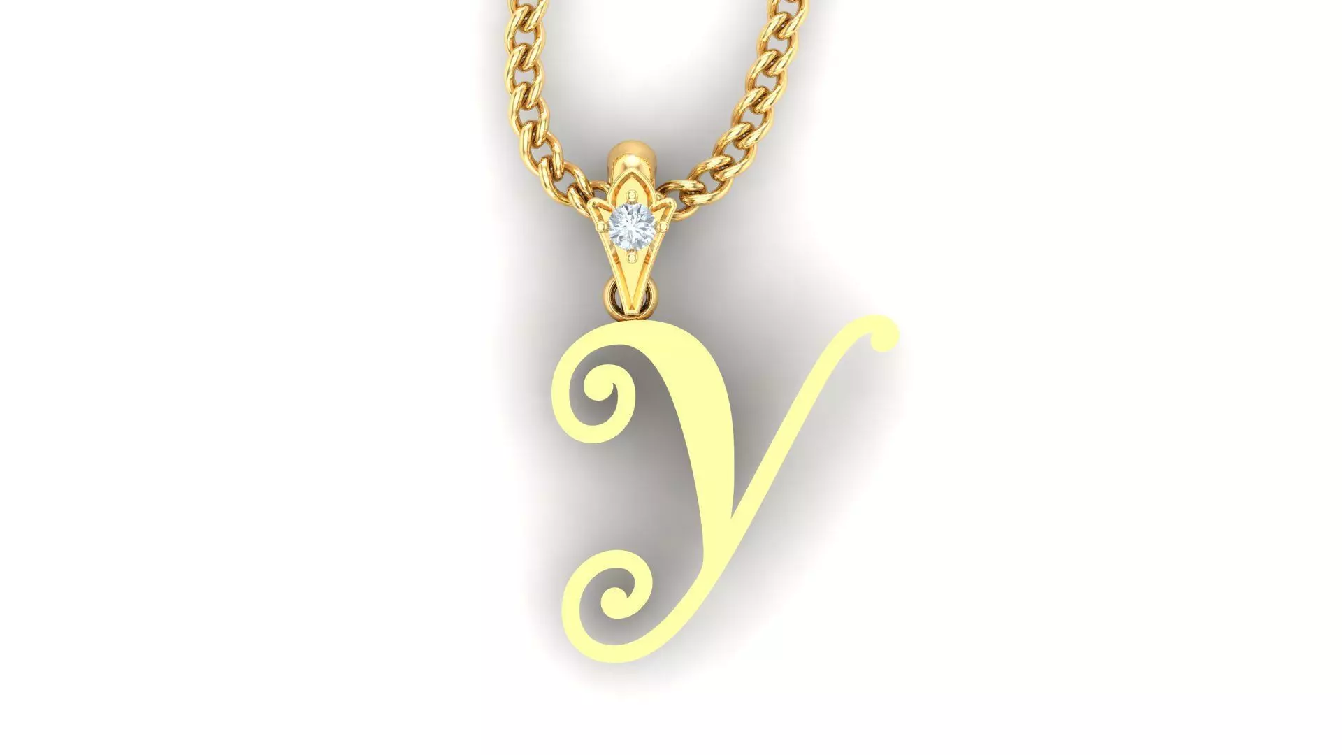 Alphabet V3 Light Gold  Font Pendant Y 3D print model_0