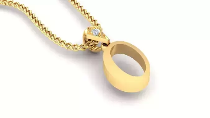 Alphabet V3 Light Gold  Font Pendant O