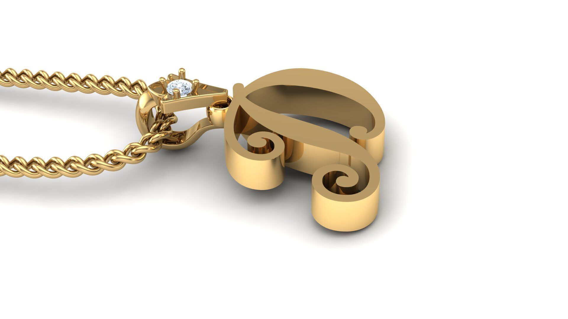 Alphabet V3 Light Gold Font Pendant D 3D print model_4