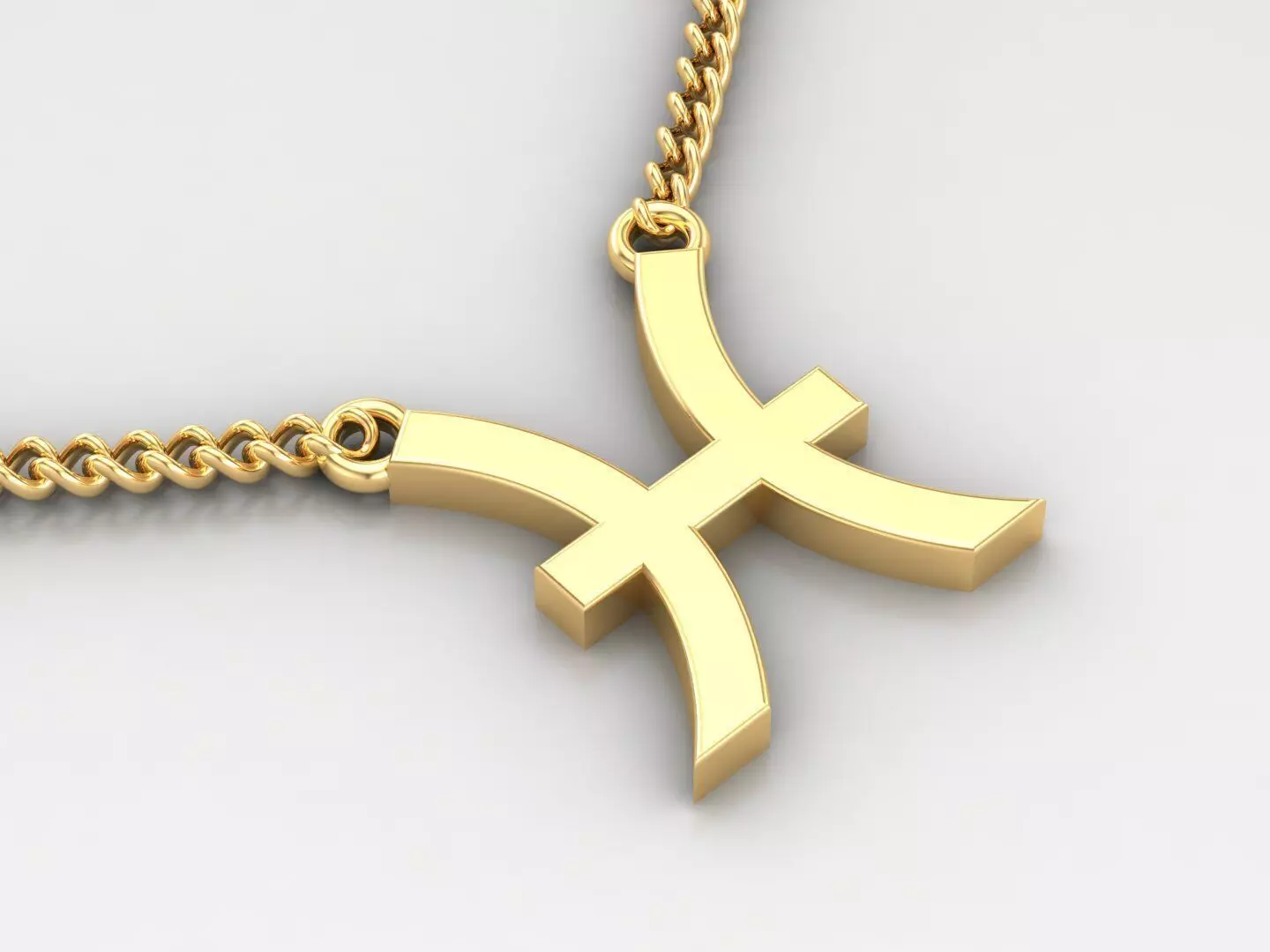 Pisces Zodiace Pendant V1 3D print model_0