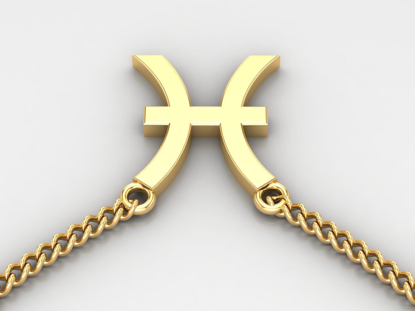 Pisces Zodiace Pendant V1 3D print model_4
